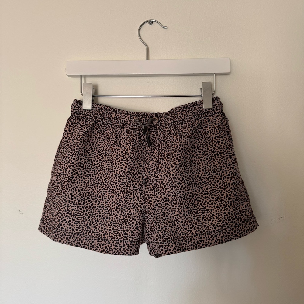 Zara Brown and Black Swim Trunks with Animal Print